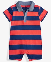 First Impressions Baby Boys Polo Rugby Striped Sunsuit, Exclusively at Macy's