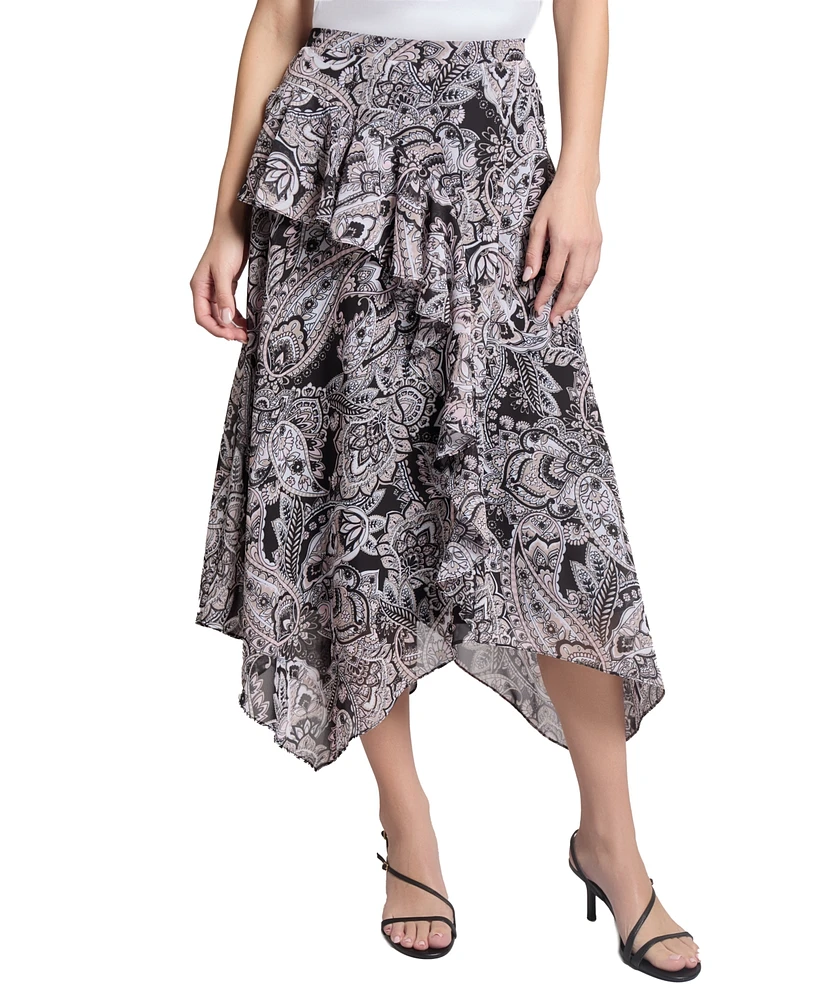 Jones New York Women's Paisley-Print Bias-Cut Midi Skirt