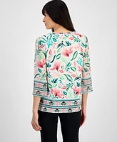 Jm Collection Women's Embellished Split-Neck Tunic, Exclusively at Macy's