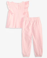 First Impressions Baby Girls 2-Pc. Eyelet Top & Pants Set, Exclusively at Macy's