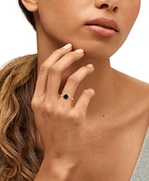 Macy's Onyx & Diamond Accent Ring in 14k Gold Over Sterling Silver