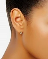 Giani Bernini Cubic Zirconia Channel Set & Twist Double Row Small Hoop Earrings Sterling Silver, 0.59", Exclusively at Macy's (Also Available 18