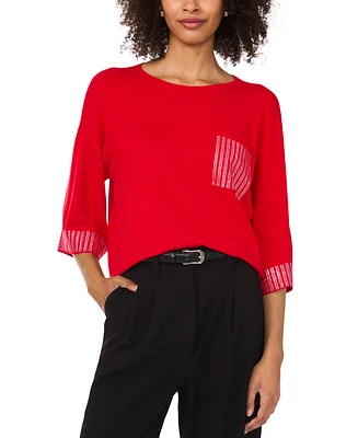 Vince Camuto Women's Rhinestone-Trim Top
