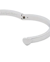 Kate Spade New York Silver-Tone Polished Heart Bangle Bracelet