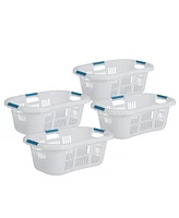 Rubbermaid 2.1-Bushel Small Hip-Hugger Plastic Laundry Basket, White (4-Pack)