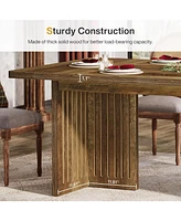 Tribesigns 63" Wood Dining Table for 4-6 People, Large Rectangular Kitchen Table with Sturdy Wooden Legs, Farmhouse Dinner Table for Dining Room, Kitc