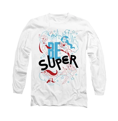 Dc Superhero Girls Men's Comics Be Super Long Sleeve Adult Tee / T-Shirt