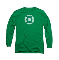 Green Lantern Men's Dc Comics Logo Distressed Long Sleeve Adult Tee / T-Shirt