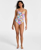 Bleu by Rod Beattie Women's Living Color Ruched One-Piece Swimsuit