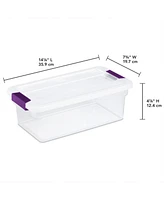 Sterilite 6 Quart Plastic ClearView Latch Box Storage Container Tote, 48 Pack