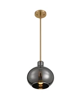 360 Lighting Partridge 9 1/2" Modern Pendant Ceiling Light Fixture Dining Room Over Table Kitchen Island Foyer Hanging Round Brass Finish Mirror Glass