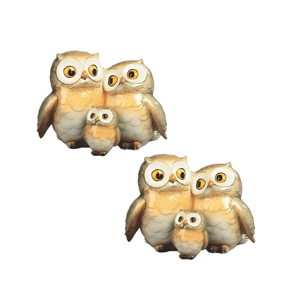 Fc Design "2-pc Set" 6.25"H Owl Family Figurine Statue Ornament Home Room Office Decor and Perfect Ideas for Housewarming, Holidays and Birthdays