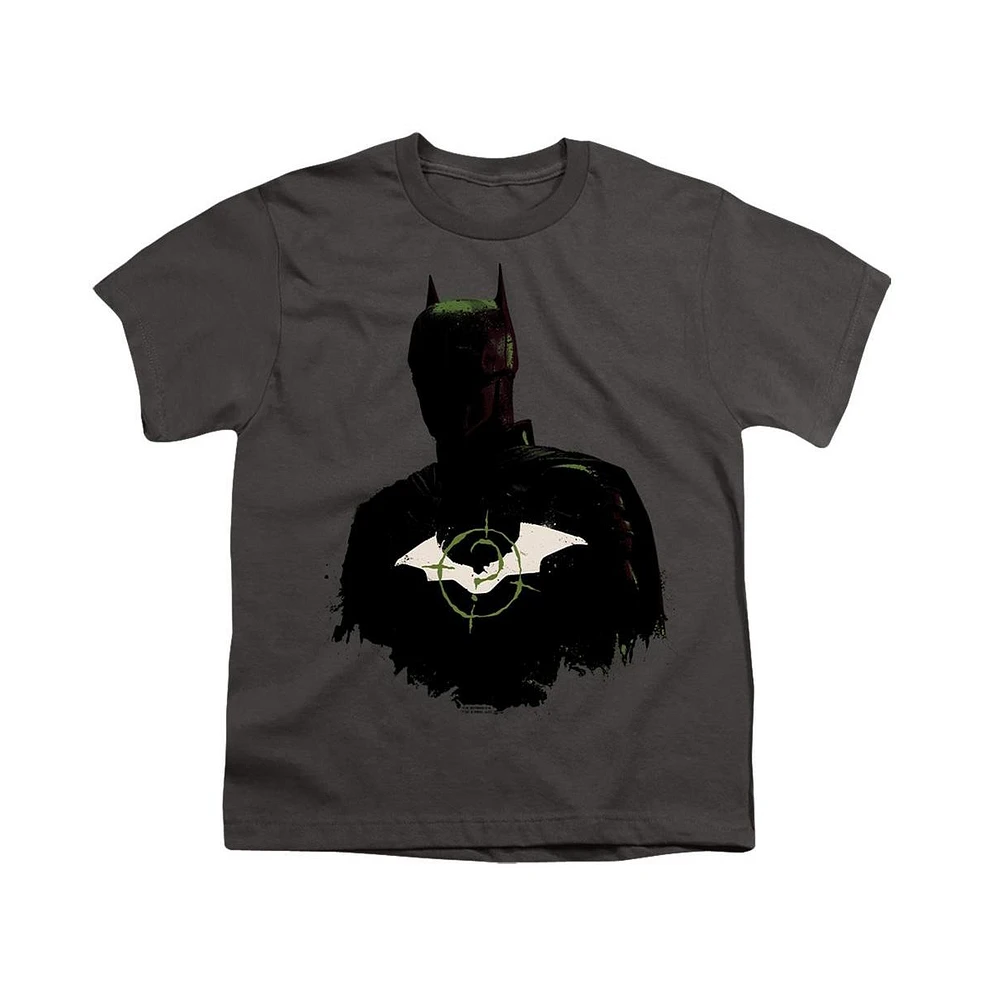 Batman Boys The Silhouette With Riddler Logo Short Sleeve Tee / T-Shirt