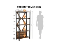 gaomon 5 Tier Bookshelf with Led Lights, Tall Bookcase with Open Display Shelves