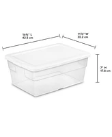 Sterilite 16 Quart Clear Plastic Stacking Storage Container Box w/ Lid (36 Pack)