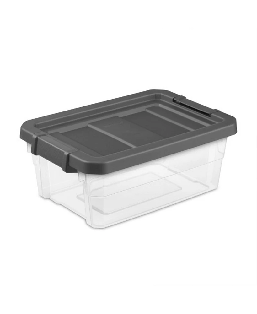 Sterilite 16 Qt Clear Plastic Stacking Storage Containers w/ Gray Lid (24 Pack)