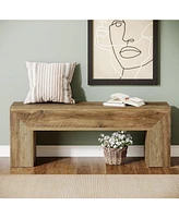 Tribesigns Dining Bench, Farmhouse Wooden Entryway Bench, Entry 47" Long Bench for Living Dining Room, Hallway and Bedroom, Easy Assembly