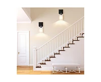 gaomon Set of 2 Wall Sconces for Bathroom, Matte Black Wall Mount Lighting Lanterns