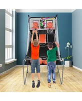 Kuyotq Foldable Double Electronic Basketball Game with 4 Balls Indoor
