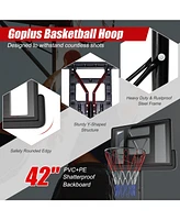 Kuyotq Height Adjustable Portable Shatterproof Backboard Basketball Hoop with 2 Nets