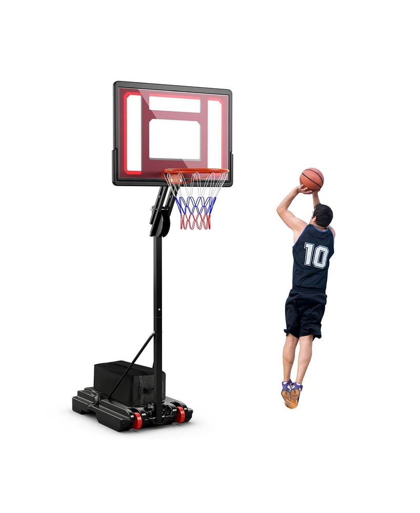 Kuyotq Basketball Hoop with 5-10 Feet Adjustable Height for Indoor Outdoor