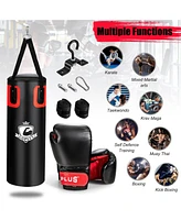 Kuyotq 56 Lbs Filled Punching Bag Set with Boxing Gloves