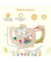 Kuyotq 2-in-1 Rocking Horse Arch for Kids Montessori Climbing Toys with Arch Climber