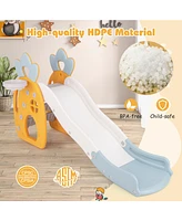 Kuyotq Foldable Slide with Basketball Hoop and Buffer Zone for Kids Aged 3+ Years Old