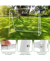 Kuyotq Soccer Goal for Backyard with Heavy Duty Frame and Ground Stakes