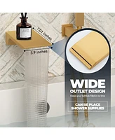 Casainc Doux Wall Mounted Waterfall Tub Spout with Diverter and Handheld Shower Head