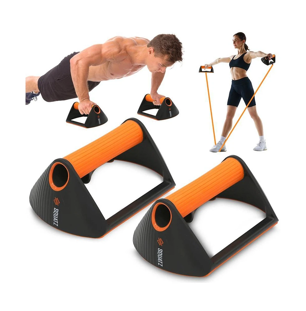 Squatz Multi-Function Push-Up Rack with Resistance Bands for Home Workouts