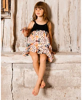 Deux par Toddler Girls Printed Bubble Dress Black And Pink Butterflies - Toddler|Child