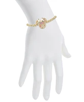 Disney Pink Crystal Minnie Mouse Flower Adjustable Bolo Bracelet