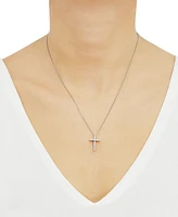 Macy's Diamond Cross Pendant 18" Necklace (1/4 ct. t.w.) in 10k White Gold