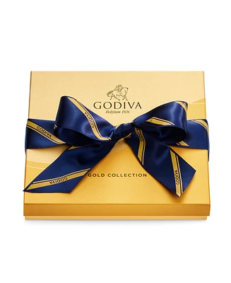 Godiva 18 Piece Gold Ballotin with Striped Tie Ribbon