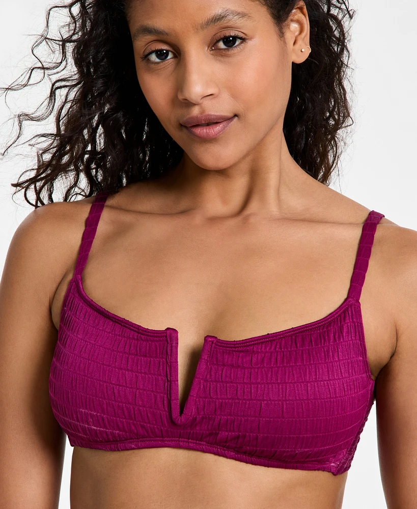 Bar Iii Women's Pucker Up V-Wire Bralette Bikini Top, Exclusively at Macy's