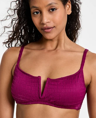 Bar Iii Women's Pucker Up V-Wire Bralette Bikini Top, Exclusively at Macy's