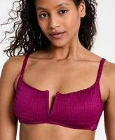 Bar Iii Women's Pucker Up V-Wire Bralette Bikini Top, Exclusively at Macy's