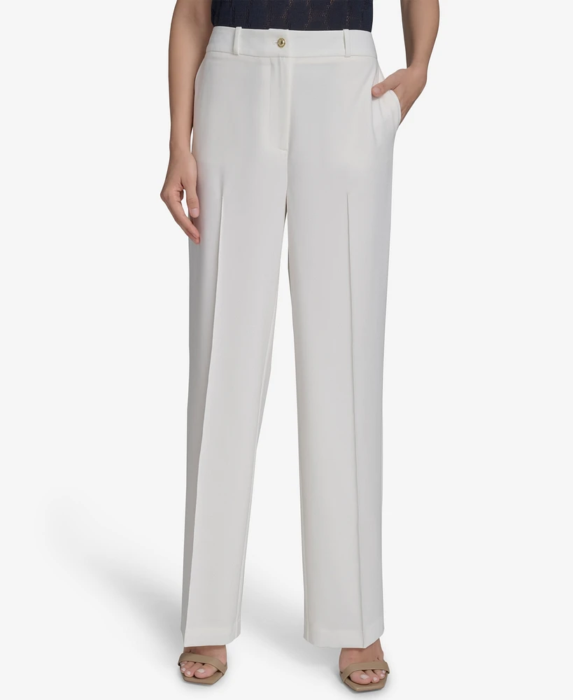 Halston Women's Straight-Leg Mid-Rise Ankle Pants