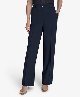 Halston Women's Straight-Leg Mid-Rise Ankle Pants