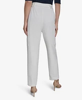 Halston Women's Scuba Straight-Leg Cargo Pants