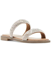 Madden Girl Partly Rhinestone Two-Band Slide Sandals