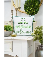 C&F Home 10" x 10" St. Patrick's Day "Leprechauns Welcome" Embroidered Small/Petite Accent Throw Pillow