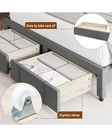 gaomon Full Size Bed Frame with 2 Storage Drawers
