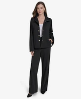 Halston Women's Ponte Snap-Front Embellished-Button Jacket