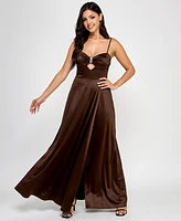 Jump Juniors' Embellished Satin Sweetheart Gown, Created for Macy's