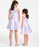 Rare Editions Girls Floral Mikado Social Dress