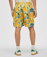 Mode of One Men's Blurred Floral Relaxed-Fit 6-1/2" Shiny Twill Shorts, Exclusively at Macy's