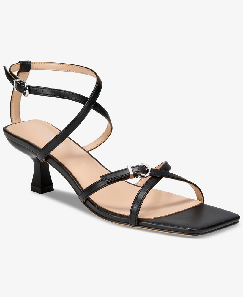 Vaila Shoes Women's Isabella Strappy Kitten-Heel Dress Sandals - Extended Sizes 9-14