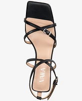 Vaila Shoes Women's Isabella Strappy Kitten-Heel Dress Sandals - Extended Sizes 9-14